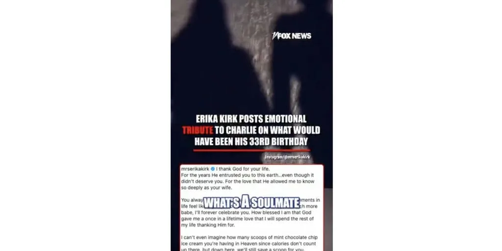 Erika Kirk Marks Charlie Kirk Birthday With Video Tribute