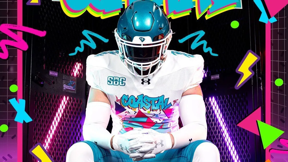 Coastal Carolina Football Unveils Bold 1990s Throwback Uniforms