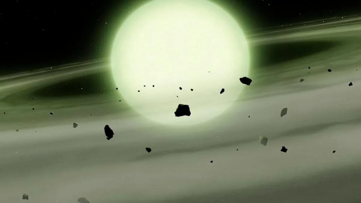 Astronomers Identify a Rare Green Star Resulting from Planetary Debris
