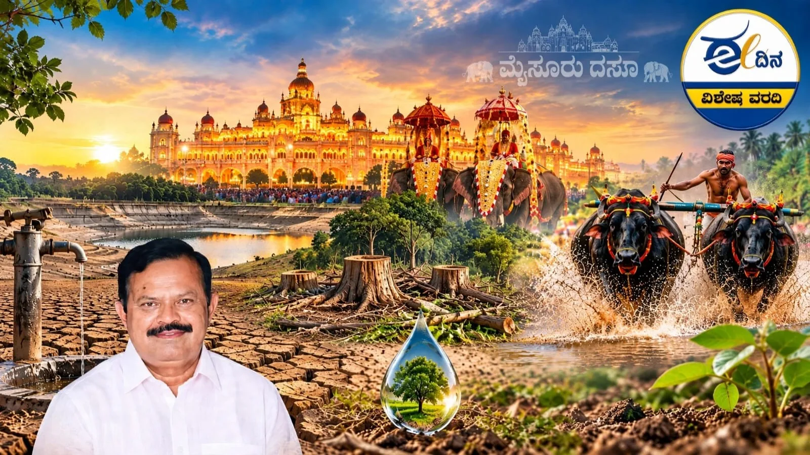 ಮೈಸೂರು ದಸರಾ ಮಹೋತ್ಸವದ ಅಂಗವಾಗಿ ನಡೆದ ಕಂಬಳ ಪ್ರಾಯೋಗಿಕ ಓಟ ಯಶಸ್ವಿ